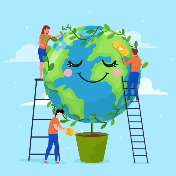Cette image représente la terre pour célébrer la journée de la terre